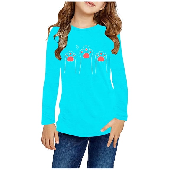 Bnwani Long Sleeve Toddler Shirts Girls Crew Neck Casual Cute Tops 4-5t