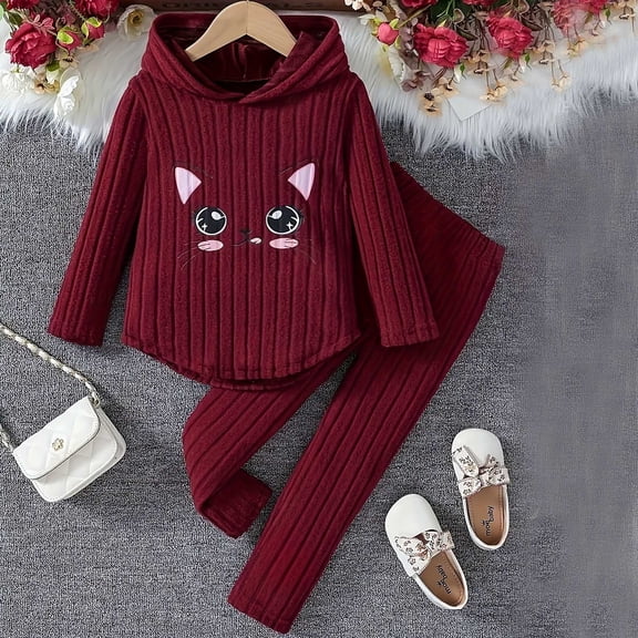 Bnwani Long Sleeve Toddler Shirts Girls Crew Neck Hooded Fashion Printed Tops 7-8 Years