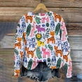 thumbnail image 1 of Bnwani Long Sleeve Toddler Shirts Girls Crew Neck Loose Casual Printed Tops 7-8 Years, 1 of 3