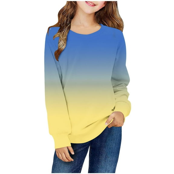 Bnwani Long Sleeve Toddler Shirts Girls Hoodless Fashion Printed Tops 4-5t