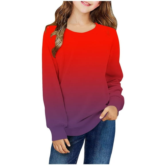 Bnwani Long Sleeve Toddler Shirts Girls Hoodless Fashion Printed Tops 9 Years