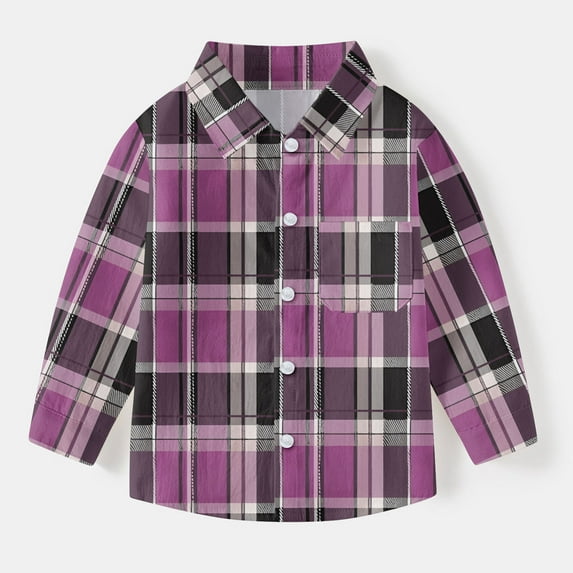 Bnwani Long Sleeve Toddler Shirts Girls Uniform Casual Fashion Cute Lattice Pocket Tops 24 Months