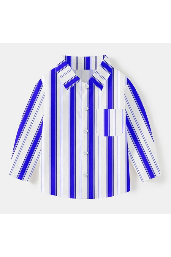Long Sleeve Toddler Shirts Girls Uniform Casual Fashion Cute Striped Pocket Tops 3-4t
