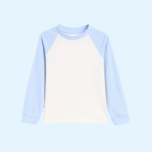 Bnwani Long Sleeve Toddler Shirts Plain Cotton Crew Neck Casual Solid Tops 12-24 Momths