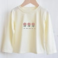 thumbnail image 1 of Bnwani Long Sleeve Toddler Shirts Plain Cotton Crew Neck Loose Casual Printed Tops 3-4t, 1 of 3