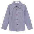 thumbnail image 1 of Bnwani Long Sleeve Toddler Shirts Plain Cotton Lapel Casual Fashion Striped Tops 7-8 Years, 1 of 5