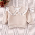 thumbnail image 1 of Bnwani Long Sleeve Toddler Shirts Plain Cotton Winter Fall Crew Neck Fleece Casual Cute Solid Lace Tops 0-6 Months, 1 of 9