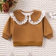 thumbnail image 1 of Bnwani Long Sleeve Toddler Shirts Plain Cotton Winter Fall Crew Neck Fleece Casual Cute Solid Lace Tops 12-24 Momths, 1 of 8