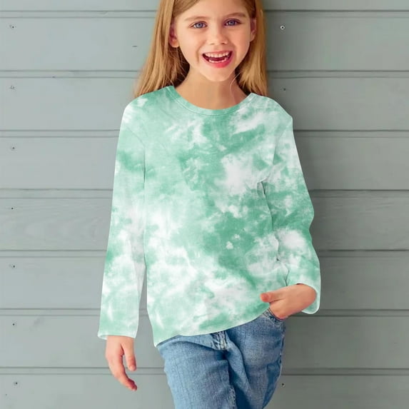 Bnwani Long Sleeve Toddler Shirts Plain Crew Neck Casual Cute Tops