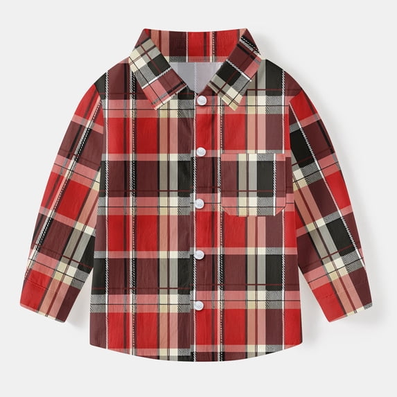 Bnwani Long Sleeve Toddler Shirts Plain Uniform Casual Fashion Cute Lattice Pocket Tops 3-4t