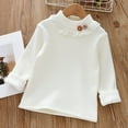 thumbnail image 1 of Bnwani Long Sleeve Toddler Shirts Plain White Winter Crew Neck Fleece Velvet Warm Lace Tops 3-4t, 1 of 3