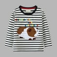 thumbnail image 1 of Bnwani Long Sleeve Toddler T Shirt Cotton Black Crew Neck Printed Striped Embroidered Tops 7-8 Years, 1 of 4