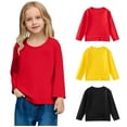thumbnail image 1 of Bnwani Long Sleeve Toddler Shirts Plain Cotton Black Crew Neck Soft Casual Fashion Cute Solid Tops 12-24 Momths, 1 of 7
