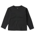 thumbnail image 1 of Bnwani Long Sleeve Toddler T Shirt Cotton Black Fall Cotton Crew Neck Thin Casual Solid Tops 3-4t, 1 of 3