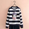 thumbnail image 1 of Bnwani Long Sleeve Toddler T Shirt Cotton Crew Neck Loose Printed Striped Tops 7-8 Years, 1 of 3