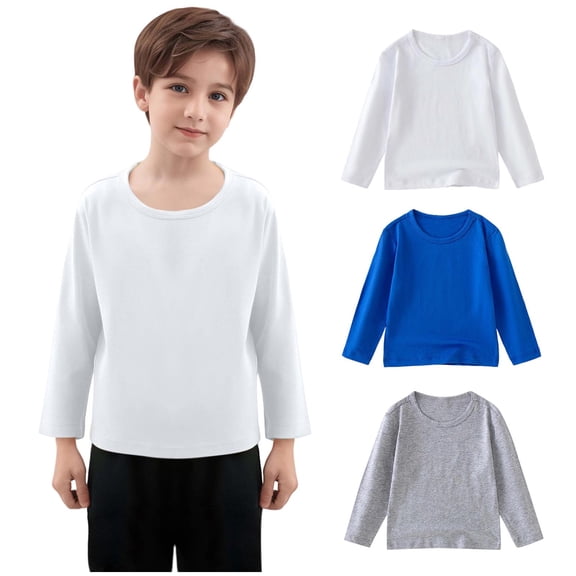 Bnwani Long Sleeve Toddler T Shirt Cotton Crew Neck Soft Casual Fashion Cute Solid Tops 24 Months