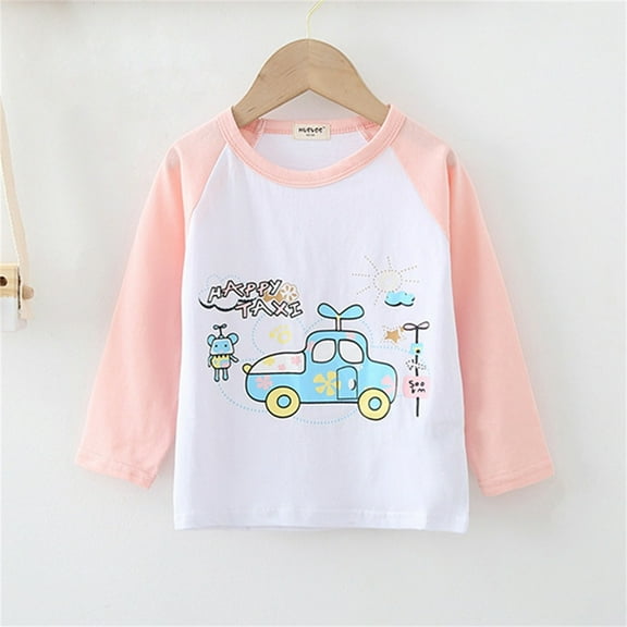 Bnwani Long Sleeve Toddler T Shirt Cotton Crew Neck Thin Printed Tops 24 Months