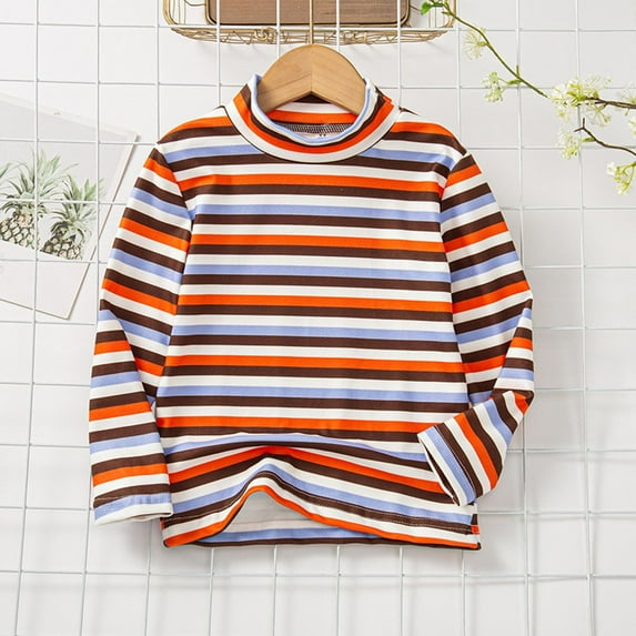 Bnwani Long Sleeve Toddler T Shirt Cotton Warm Striped Tops 7-8 Years