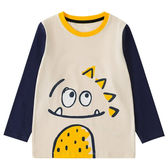 Bnwani Long Sleeve Toddler T Shirt Cotton White Crew Neck Casual Printed Tops 24 Months