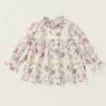 thumbnail image 1 of Bnwani Long Sleeve Toddler T Shirt Cotton White Crew Neck Floral Printed Lace Tops 24 Months, 1 of 7