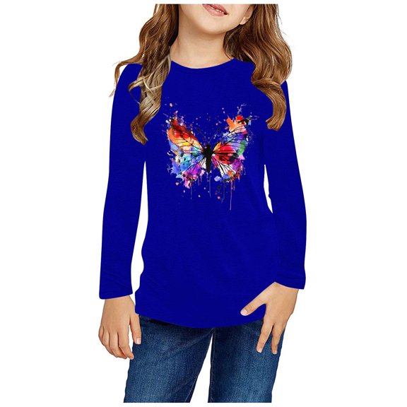 Bnwani Long Sleeve Toddler T Shirt Crew Neck Casual Cute Tops