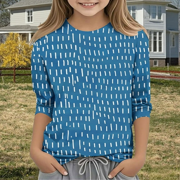 Bnwani Long Sleeve Toddler T Shirt Crew Neck Casual Originality Printed Tops 4-5t