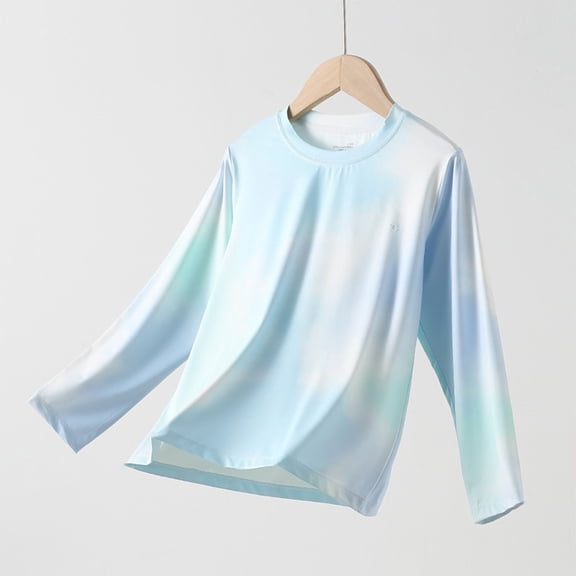 Bnwani Long Sleeve Toddler T Shirt Crew Neck Outdoor Sunscreen Thin Tops 3-4t