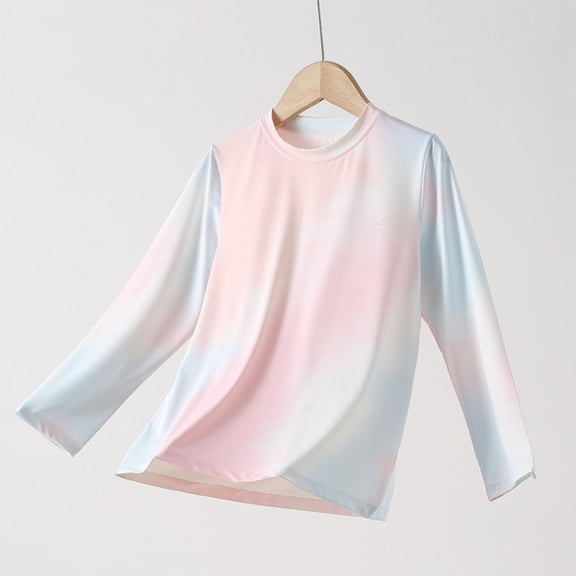 Bnwani Long Sleeve Toddler T Shirt Crew Neck Outdoor Sunscreen Thin Tops 7-8 Years