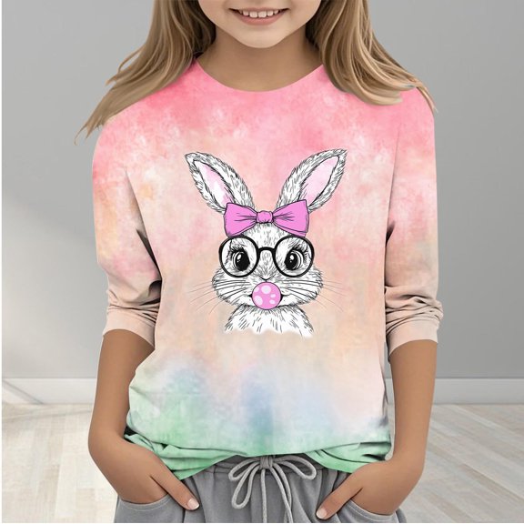 Bnwani Long Sleeve Toddler T Shirt Crew Neck Printed Tops 9 Years