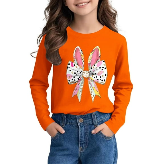 Bnwani Long Sleeve Toddler T Shirt Fall Crew Neck Casual Printed Tops 3-4t