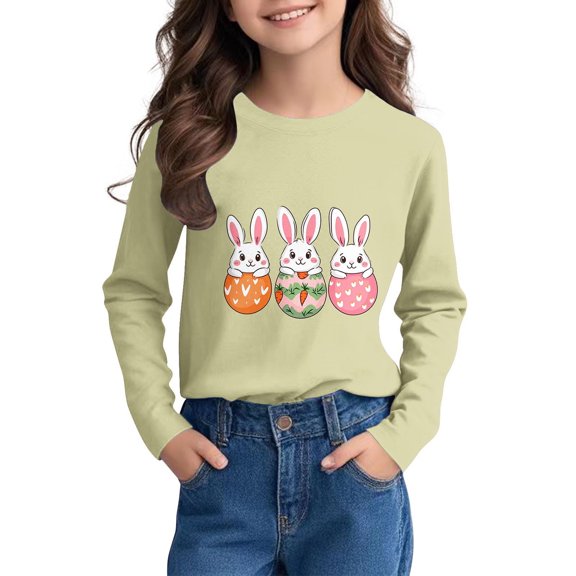 Bnwani Long Sleeve Toddler T Shirt Fall Crew Neck Casual Printed Tops 9 Years