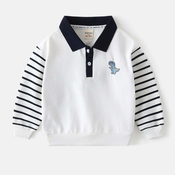 Bnwani Long Sleeve Toddler T Shirt White Lapel Tops 12-24 Momths