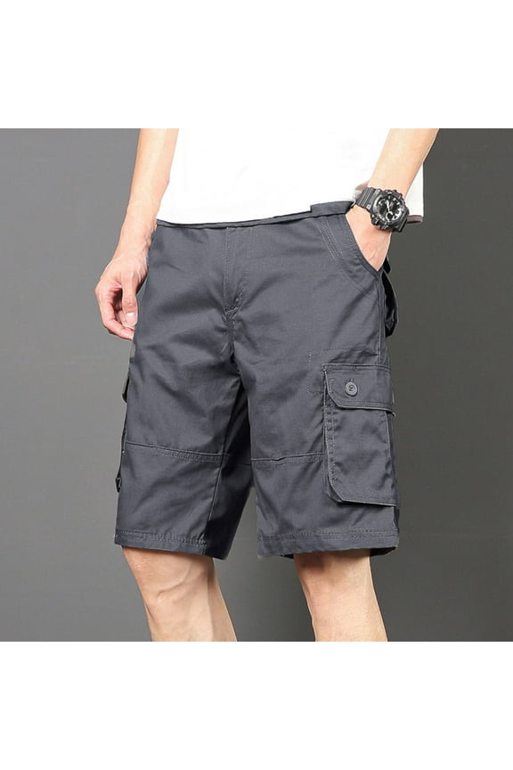 Men's Shorts Athletic Relaxed Fit Shorts for Men Fashion Activewear Gray L
