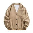thumbnail image 1 of Bnwani Mens Button Down Sweater Khaki Spring Winter Slim Solid Color Sweater Cardigan Single Button Sweater, 1 of 8