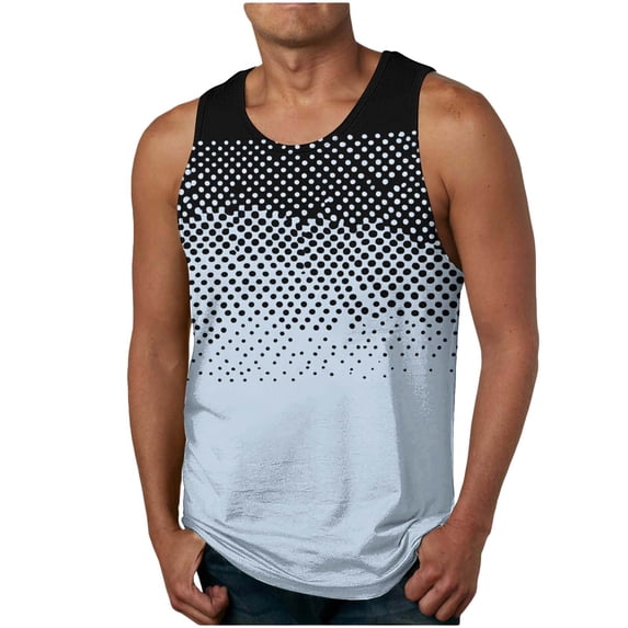 Bnwani Mens Muscle Shirts Athelatic Sleeveless Shirts Printed Shirt Gray XL