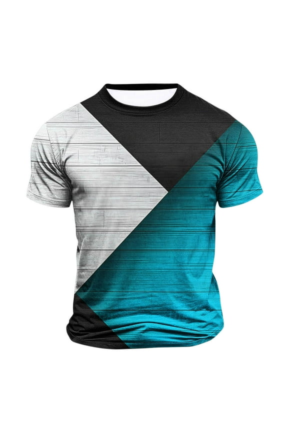 Mens Shirts Comfortable Short Sleeve Shirts Casual Tee Light Blue 4XL