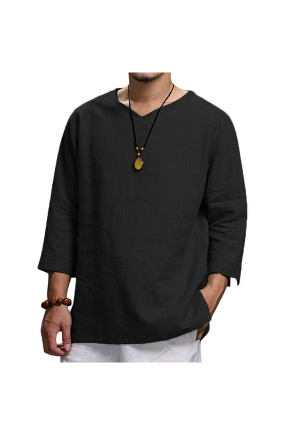 Mens Shirts Comfortable Short Sleeve Tee Casual Shirts Navy L