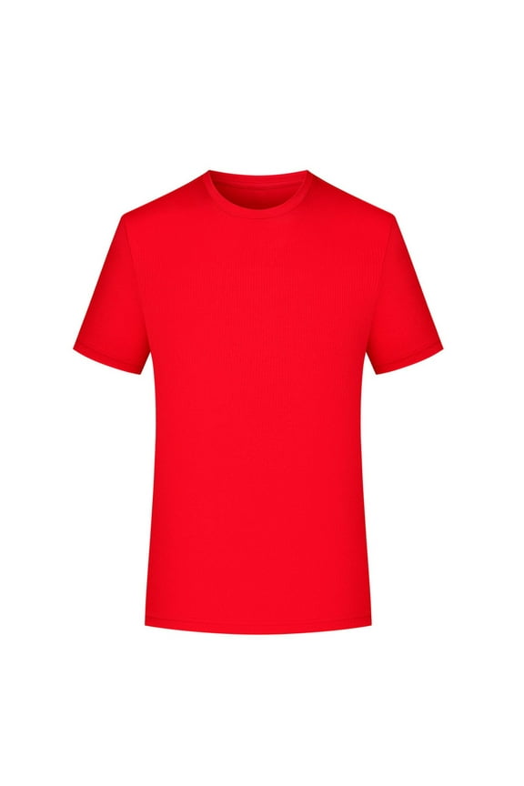 Mens Shirts Crew Neck Tee Lightweight Moisture-Wicking Shirts Red 2XL