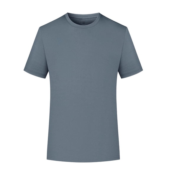 Bnwani Mens Shirts Moisture-Wicking Tee Quick Dry Solid Color Shirts Gray XL