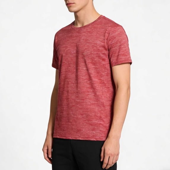 Bnwani Mens Shirts Moisture-Wicking Tee Quick Dry Solid Color Shirts Wine 4XL
