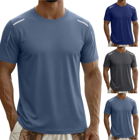 Bnwani Mens Shirts Quick Dry Comfortable Shirts for Men Summer Short Sleeve Shirt Blue XL