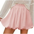 thumbnail image 1 of Bnwani Mini Skirt,Skirts for Women,Bubble,Tiered,Elastic Waist,Cropped,Pink,L, 1 of 3