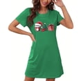 thumbnail image 1 of Bnwani Nightgown for Women Fashion Oversized Crew Neck Short Sleeve Printed Black Size S-XXL, 1 of 5