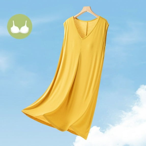 Bnwani Nightgowns for Women Soft Cotton Summer Thin Mid-Calf Homewear Loose Solid Casual Green Size XL-5XL