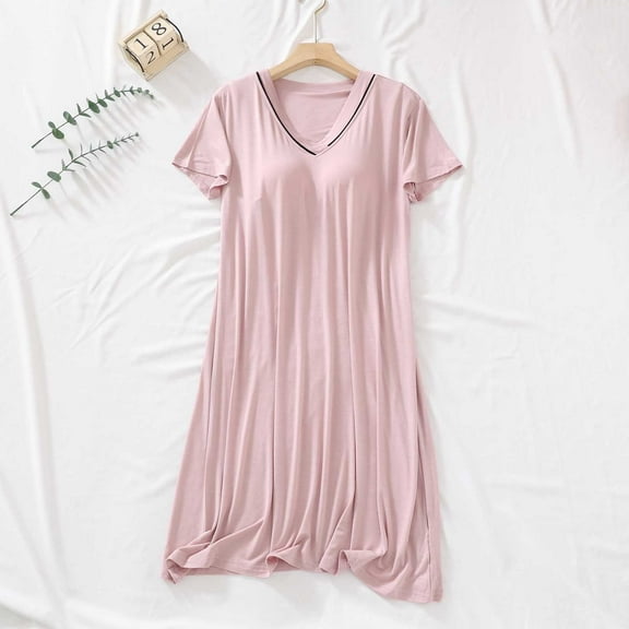 Bnwani Nightgowns for Women Winter Fashion Crew Neck Homewear Strap Solid Black Size S-3XL