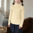 thumbnail image 1 of Bnwani Pullover Sweater White Girls Knitted Cotton Turtleneck Long Sleeve Comfortable Casual Solid Sweater, 1 of 4