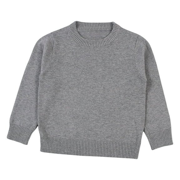 Bnwani Pullover Sweater White Girls Knitted Solid Sweater Gray