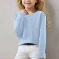 thumbnail image 1 of Bnwani Pullover Sweater for Girls Fall Knitted Solid Sweater Blue, 1 of 7