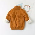 thumbnail image 1 of Bnwani Pullover Sweaters for Kids Fashion Knitted Cotton Turtleneck Long Sleeve Thickened Warm Solid Cute Sweater Orange, 1 of 9