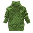 thumbnail image 1 of Bnwani Pullover Sweaters for Kids New Fall Knitted Turtleneck Solid Sweater Green, 1 of 5